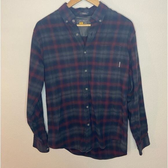 Eddie Bauer Blue Plaid Classic Fit Button Down Cotton Blend Long Sleeve Shirt - Picture 3 of 6